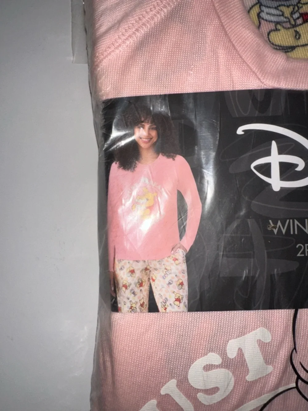 Women's Pink Winnie the Pooh Pajama Set - Cozy Long-Sleeve Top & Printed Joggers - Picture 4 of 5